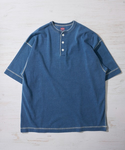 Healthknit】Henleyneck S/S Tee Indigo / インディゴ染め