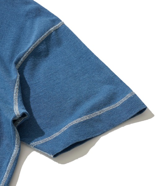 Healthknit(ヘルスニット)の「【Healthknit】Henleyneck S/S Tee Indigo / インディゴ染め ヘンリーネック Tシャツ(Tシャツ/カットソー・メンズ・サックスブルー/ブルー・MEDIUM/LARGE/X-LARGE)」の8枚目の写真