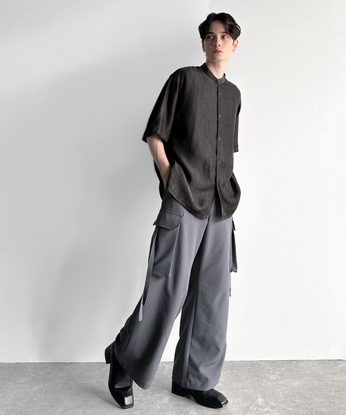 Classical Origin（クラシカルオリジン）の「【Classical Origin】「とろみの極み。」ヴィンテージ加工ルーズフィットデニムシャツ／Rayon Denim Band Collar Relaxed Shirt（シャツ/ブラウス・メンズ・グレー/ブラック・SMALL/MEDIUM/LARGE）」の3枚目の写真