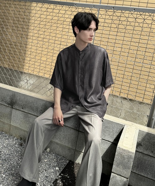 Classical Origin（クラシカルオリジン）の「【Classical Origin】「とろみの極み。」ヴィンテージ加工ルーズフィットデニムシャツ／Rayon Denim Band Collar Relaxed Shirt（シャツ/ブラウス・メンズ・グレー/ブラック・SMALL/MEDIUM/LARGE）」の11枚目の写真