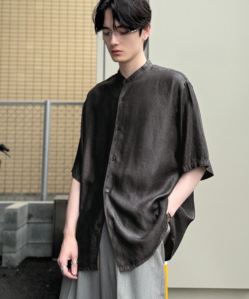 Classical Origin（クラシカルオリジン）の「【Classical Origin】「とろみの極み。」ヴィンテージ加工ルーズフィットデニムシャツ／Rayon Denim Band Collar Relaxed Shirt（シャツ/ブラウス・メンズ・グレー/ブラック・SMALL/MEDIUM/LARGE）」の16枚目の写真