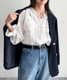 fredy emue | ハート刺繍フリルカラーブラウス(シャツ/ブラウス)