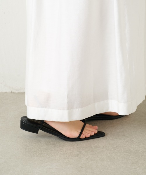 COLLAGE GALLARDAGALANTE（コラージュガリャルダガランテ）の「ポインテッドフラットサンダル（サンダル・レディース・グリーン/ブラック・38/36/37）」の16枚目の写真