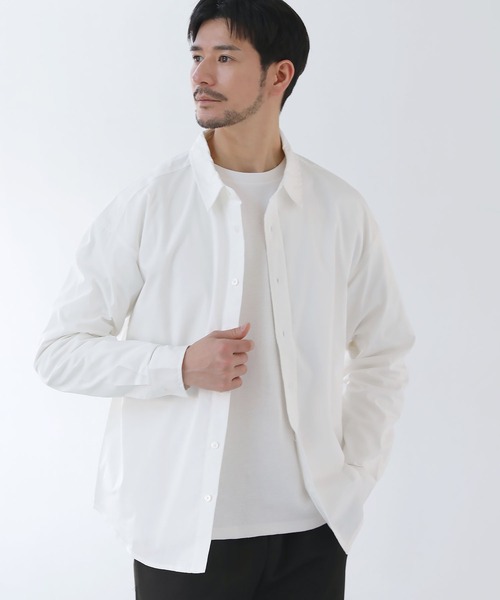 SPU(スプ)の「リラックスフィットストレッチスパンフライス長袖カットソー(Tシャツ/カットソー・メンズ・ブラック/ホワイト/杢グレー・S/M/L/XL)」の4枚目の写真