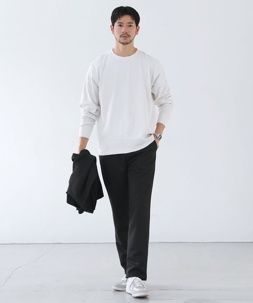 SPU(スプ)の「リラックスフィットストレッチスパンフライス長袖カットソー(Tシャツ/カットソー・メンズ・ブラック/ホワイト/杢グレー・S/M/L/XL)」の11枚目の写真