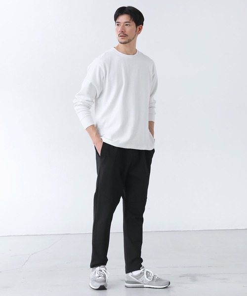 SPU(スプ)の「リラックスフィットストレッチスパンフライス長袖カットソー(Tシャツ/カットソー・メンズ・ブラック/ホワイト/杢グレー・S/M/L/XL)」の21枚目の写真