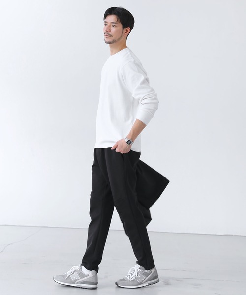 SPU(スプ)の「リラックスフィットストレッチスパンフライス長袖カットソー(Tシャツ/カットソー・メンズ・ブラック/ホワイト/杢グレー・S/M/L/XL)」の22枚目の写真