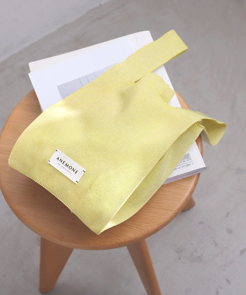 ANEMONE（アネモネ）の「ラメニットトートバッグ[S]（ショルダーバッグ・レディース・グリーン/ライトピンク/ブラック/ライトイエロー/シルバー/カーキ/シャンパン・FREE）」の4枚目の写真