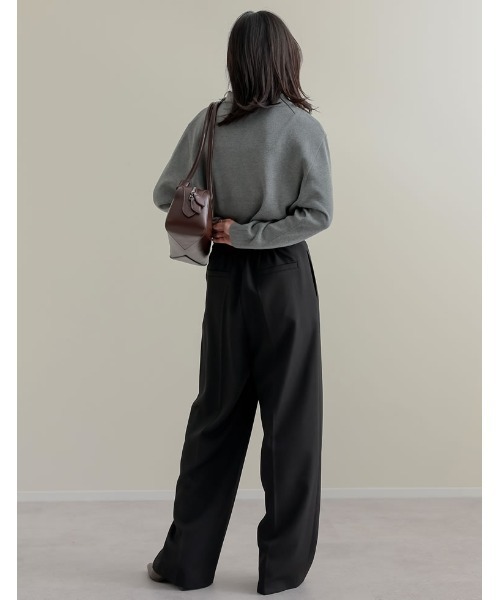 Re:EDIT（リエディ）の「無地orボーダーポロカラーリブニットトップス（ニット/セーター・レディース・ブラック/グレー/イエロー/アイボリー/グレー系/ネイビー系・MEDIUM/LARGE）」の13枚目の写真