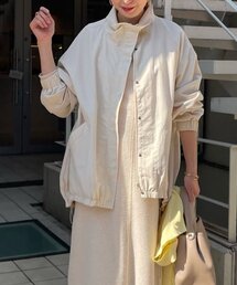 【大人カジュアルスタイルにも】スタンドカラーブルゾン