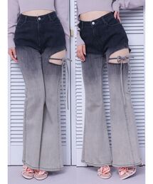 EATME | サイドカットアウトデニムフレアパンツ(デニムパンツ)