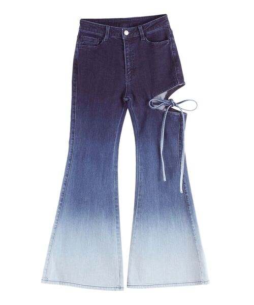 フレア デニム　パンツ　y2k ストリート　XU DOG ブーツカット XU DOG】belt pocket flare denim pants (2color) | OUR BRAND