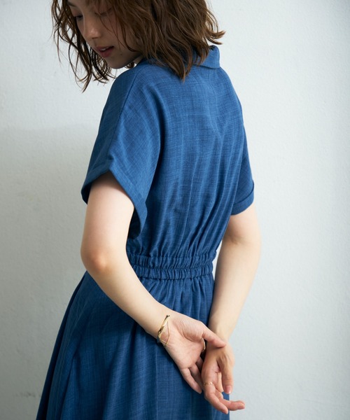 MISCH MASCH（ミッシュマッシュ）の「新色追加 ZOZO限定  ドルマンシャツワンピース（ワンピース・レディース・ブルー/ライトブルー/ブラウン・ﾌﾘ-）」の13枚目の写真