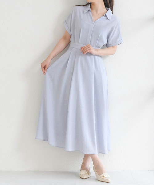 MISCH MASCH（ミッシュマッシュ）の「新色追加 ZOZO限定  ドルマンシャツワンピース（ワンピース・レディース・ブルー/ライトブルー/ブラウン・ﾌﾘ-）」の21枚目の写真