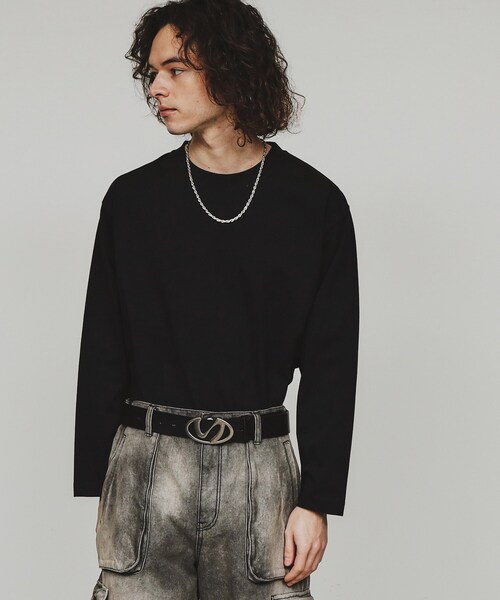 tk.TAKEO KIKUCHI（ティーケータケオキクチ）の「デザインバックルベルト（ベルト・メンズ・ブラック系・00）」の6枚目の写真