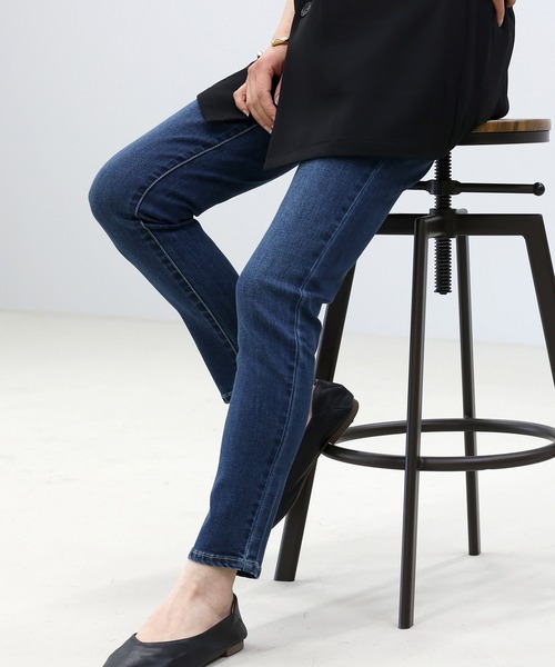 Aletta vita（アレッタビータ）の「【選べる着丈】デニムストレッチパンツ（デニムパンツ・レディース・ブルー/ネイビー・S-Regular/M-Regular/L-Regular/XL-Regular/S-Long/M-Long/L-Long/XL-Long）」の2枚目の写真