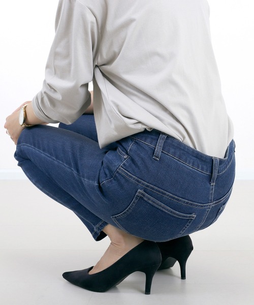 Aletta vita（アレッタビータ）の「【選べる着丈】デニムストレッチパンツ（デニムパンツ・レディース・ブルー/ネイビー・S-Regular/M-Regular/L-Regular/XL-Regular/S-Long/M-Long/L-Long/XL-Long）」の19枚目の写真