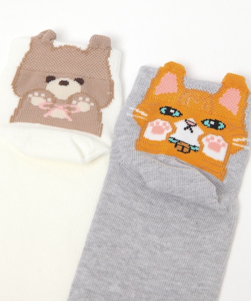 repipi armario（レピピ アルマリオ）の「ハイタッチ！アニマルソックス（ソックス/靴下・キッズ・パープル/ホワイト/ブラック/グレー/ブルー・FREE）」の9枚目の写真