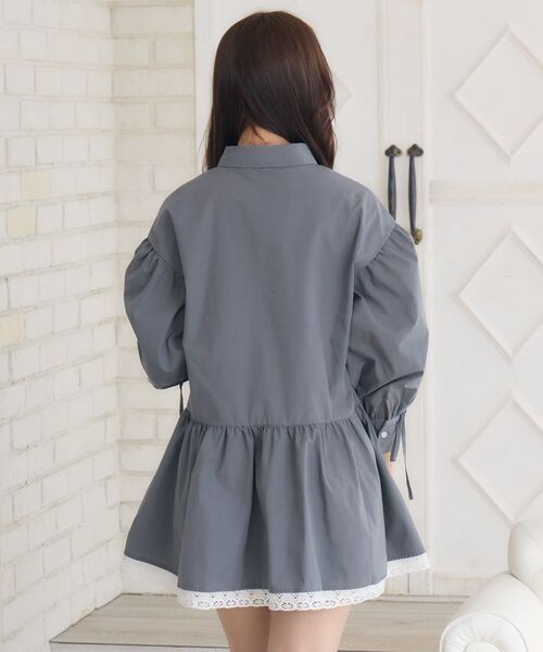 MAMC レース シャツ ワンピース No.775 セーラーシャツワンピース グレー | metamorphose temps