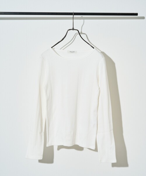 FREAK'S STORE（フリークスストア）の「バレエネック ランダムリブロンT（Tシャツ/カットソー・レディース・レッド/ブラック/オフホワイト/サックスブルー・ﾌﾘ-）」の12枚目の写真