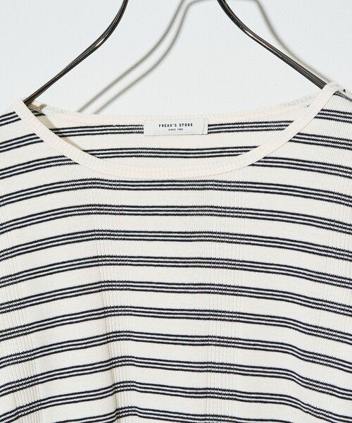 FREAK'S STORE（フリークスストア）の「バレエネック ランダムリブロンT（Tシャツ/カットソー・レディース・レッド/ブラック/オフホワイト/サックスブルー・ﾌﾘ-）」の7枚目の写真