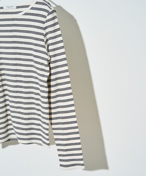 FREAK'S STORE（フリークスストア）の「バレエネック ランダムリブロンT（Tシャツ/カットソー・レディース・レッド/ブラック/オフホワイト/サックスブルー・ﾌﾘ-）」の6枚目の写真