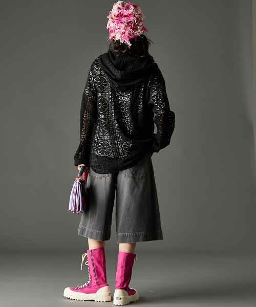 GEVS.（ジェイヴィス）の「レースパーカーブラウス＜大きいサイズ有＞GEVS.（パーカー・レディース・オフホワイト/ブラック・4L/3L/LL/L/M/5L）」の15枚目の写真