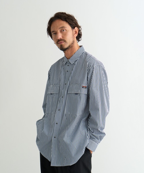 NANGA（ナンガ）の「STRIPE W POCKET BOX SHIRT/ストライプ Wポケット