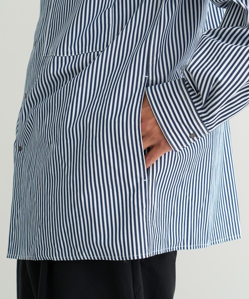 NANGA（ナンガ）の「STRIPE W POCKET BOX SHIRT/ストライプ Wポケット