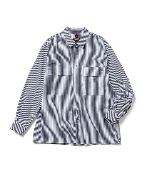 NANGA（ナンガ）の「STRIPE W POCKET BOX SHIRT/ストライプ Wポケット