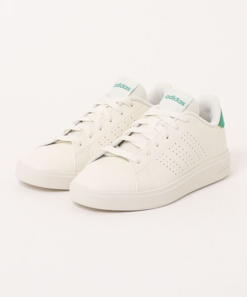 adidas(アディダス)の「《adidas》ADVANCOURT BASE 2.0 U(スニーカー・メンズ・ホワイト×ホワイト/ブラック×ブラック/ホワイト系その他/ホワイト×ブラック/ホワイト系その他2/ダークネイビー/オフホワイト/ゴールド・26.0cm/26.5cm/27.0cm/27.5cm/28.0cm/25.5cm/25.0cm/24.5cm/24.0cm/23.5cm/23.0cm/22.5cm)」の2枚目の写真
