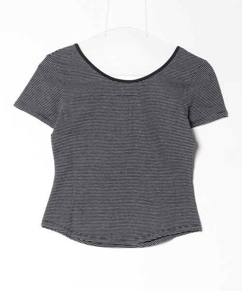 KIRSH(キルシー)の「KIRSH STRIPE SLIM FIT T-SHIRT ストライプ スリム フィット Tシャツ(Tシャツ/カットソー・レディース・ピンク/ブラック・ONE SIZE)」の21枚目の写真