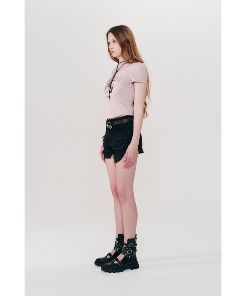 KIRSH(キルシー)の「KIRSH STRIPE SLIM FIT T-SHIRT ストライプ スリム フィット Tシャツ(Tシャツ/カットソー・レディース・ピンク/ブラック・ONE SIZE)」の13枚目の写真