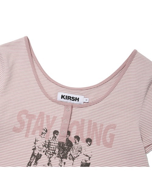 KIRSH(キルシー)の「KIRSH STRIPE SLIM FIT T-SHIRT ストライプ スリム フィット Tシャツ(Tシャツ/カットソー・レディース・ピンク/ブラック・ONE SIZE)」の17枚目の写真
