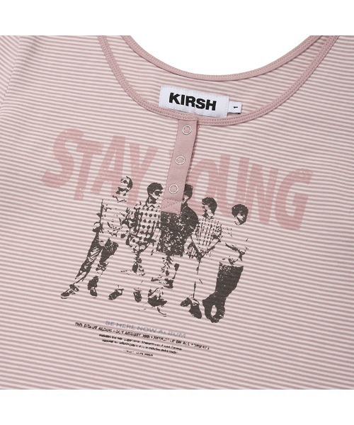 KIRSH(キルシー)の「KIRSH STRIPE SLIM FIT T-SHIRT ストライプ スリム フィット Tシャツ(Tシャツ/カットソー・レディース・ピンク/ブラック・ONE SIZE)」の18枚目の写真