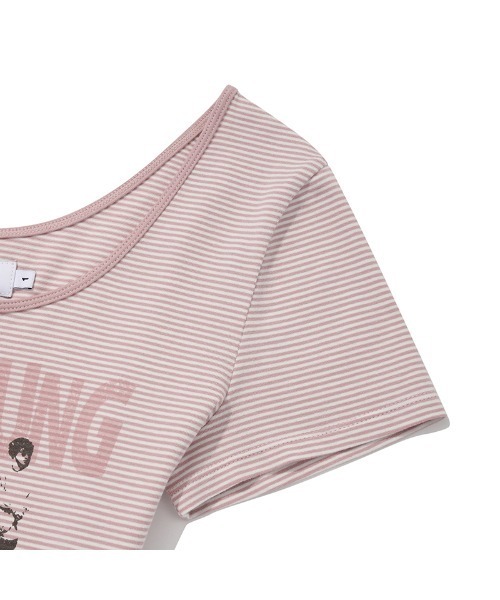 KIRSH(キルシー)の「KIRSH STRIPE SLIM FIT T-SHIRT ストライプ スリム フィット Tシャツ(Tシャツ/カットソー・レディース・ピンク/ブラック・ONE SIZE)」の19枚目の写真