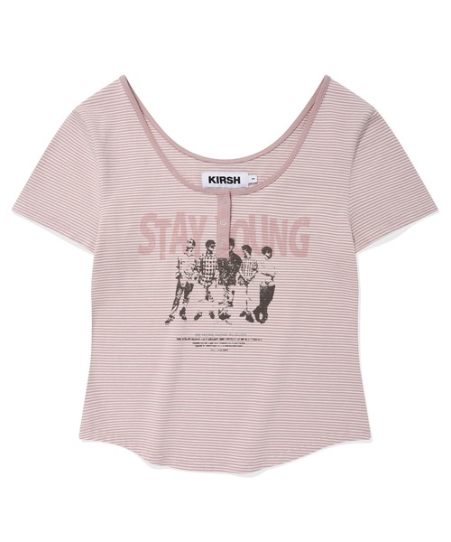 KIRSH(キルシー)の「KIRSH STRIPE SLIM FIT T-SHIRT ストライプ スリム フィット Tシャツ(Tシャツ/カットソー・レディース・ピンク/ブラック・ONE SIZE)」の20枚目の写真