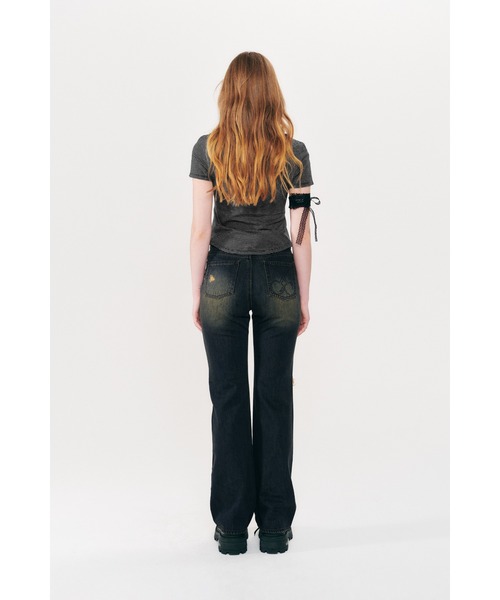 KIRSH(キルシー)の「KIRSH STRIPE SLIM FIT T-SHIRT ストライプ スリム フィット Tシャツ(Tシャツ/カットソー・レディース・ピンク/ブラック・ONE SIZE)」の5枚目の写真