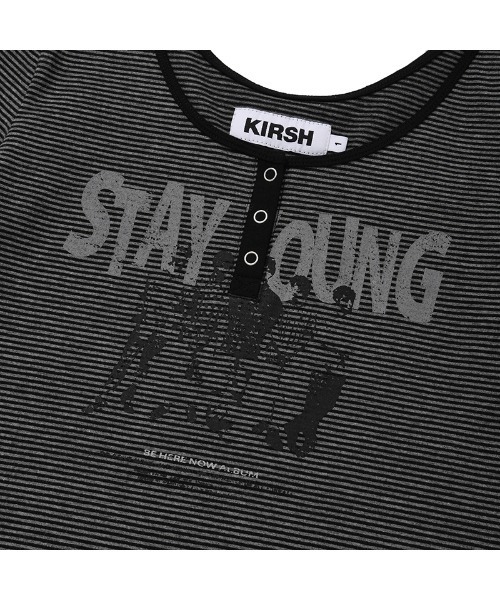 KIRSH(キルシー)の「KIRSH STRIPE SLIM FIT T-SHIRT ストライプ スリム フィット Tシャツ(Tシャツ/カットソー・レディース・ピンク/ブラック・ONE SIZE)」の9枚目の写真