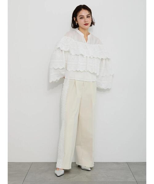 Te chichi(テチチ)の「【Atelier Sucre】サイドレースパンツ《2025spring catalog item》(その他パンツ・レディース・オフホワイト・F)」の2枚目の写真