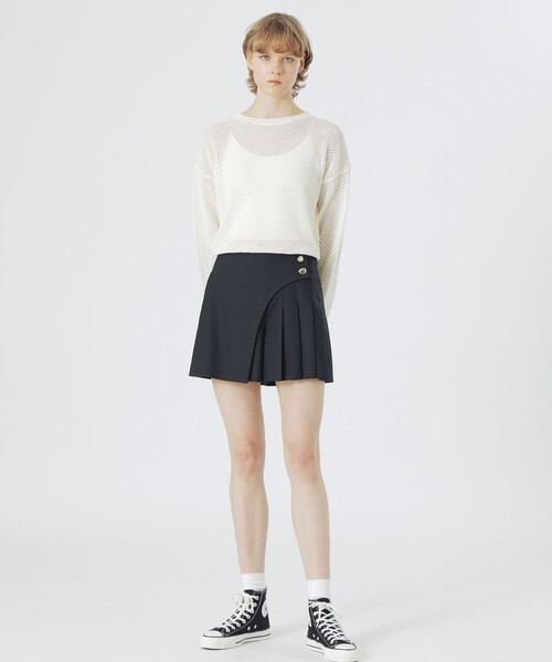 LOVELESS（ラブレス）の「アシンメトリープリーツスコート（その他パンツ・レディース・ネイビー・34/36）」の2枚目の写真