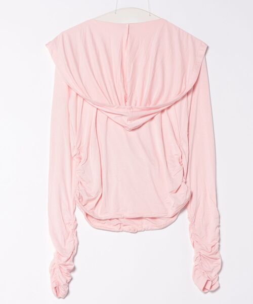 LAGUA GEM(ラグアジェム)の「DRAPE HOODIE トップス(パーカー・レディース・ブラック/ライトピンク/杢グレー・FREE)」の4枚目の写真