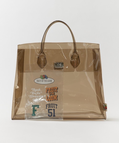 FRUIT OF THE LOOM(フルーツオブザルーム)の「FRUIT OF THE LOOM/フルーツオブザルーム VINYL TOTE BAG & STICKER SEAL SET トートバッグ 2026新作 再入荷(トートバッグ・レディース・ブラウン/ブラック/オレンジ/ミント・FREE)」の3枚目の写真