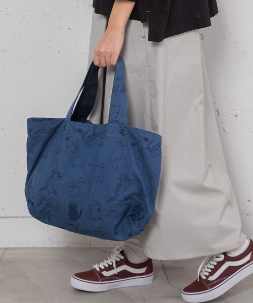 POU DOU DOU(プードゥドゥ)の「<Daily>キャンパスオリジナルプリントトートバッグ(トートバッグ・レディース・キナリ/ブルー/ダークグレー・フリー)」の3枚目の写真