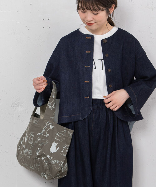 POU DOU DOU(プードゥドゥ)の「<Daily>キャンパスオリジナルプリントトートバッグ(トートバッグ・レディース・キナリ/ブルー/ダークグレー・フリー)」の11枚目の写真