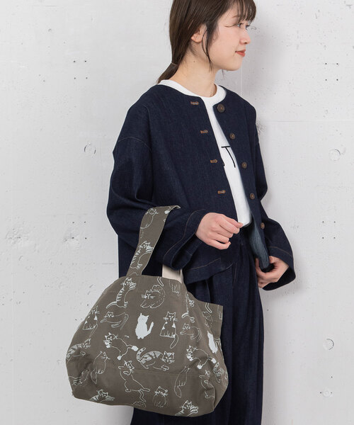 POU DOU DOU(プードゥドゥ)の「<Daily>キャンパスオリジナルプリントトートバッグ(トートバッグ・レディース・キナリ/ブルー/ダークグレー・フリー)」の12枚目の写真