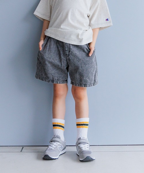 BAYFLOW（ベイフロー）の「[ゆったりシルエット♪]ケミカルデニムショーツ(KIDS)（その他パンツ・キッズ・ブラック/ブルー・140cm/120cm/110cm/150cm/130cm）」の2枚目の写真