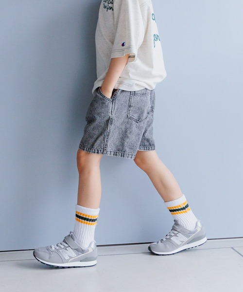 BAYFLOW（ベイフロー）の「[ゆったりシルエット♪]ケミカルデニムショーツ(KIDS)（その他パンツ・キッズ・ブラック/ブルー・140cm/120cm/110cm/150cm/130cm）」の4枚目の写真