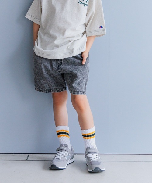 BAYFLOW（ベイフロー）の「[ゆったりシルエット♪]ケミカルデニムショーツ(KIDS)（その他パンツ・キッズ・ブラック/ブルー・140cm/120cm/110cm/150cm/130cm）」の5枚目の写真