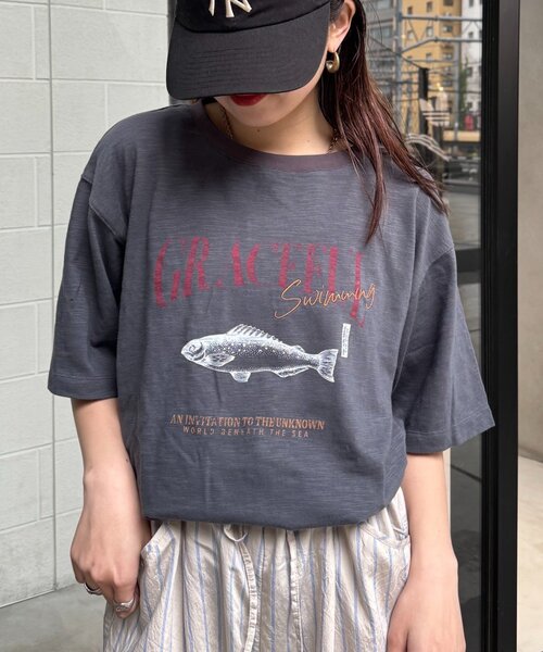 CIAOPANIC TYPY(チャオパニックティピー)の「【GOOD HOLIDAY】シアースラブアソートスーベニアTee(Tシャツ/カットソー・レディース・イエロー/ホワイト系その他/ホワイト/チャコールグレー・ONE SIZE)」の3枚目の写真